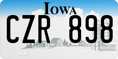 IA license plate CZR898