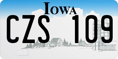 IA license plate CZS109