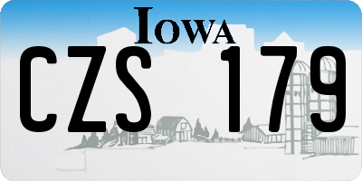 IA license plate CZS179