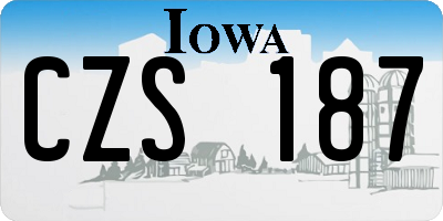 IA license plate CZS187