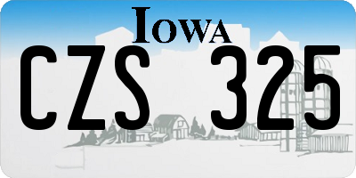 IA license plate CZS325