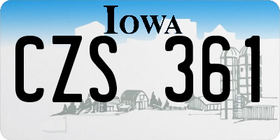 IA license plate CZS361