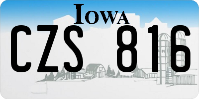 IA license plate CZS816