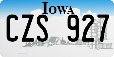 IA license plate CZS927