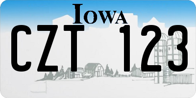 IA license plate CZT123