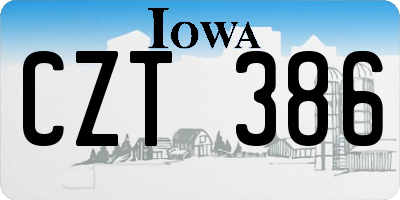 IA license plate CZT386