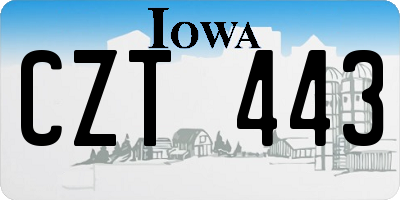 IA license plate CZT443