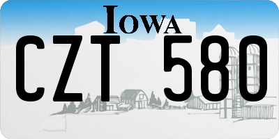 IA license plate CZT580