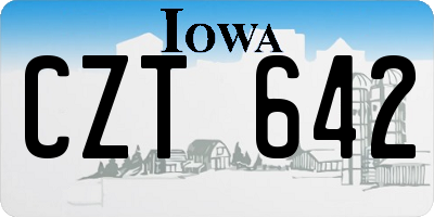 IA license plate CZT642