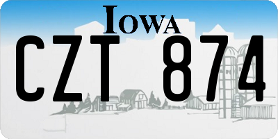 IA license plate CZT874