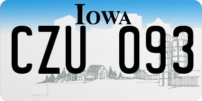 IA license plate CZU093