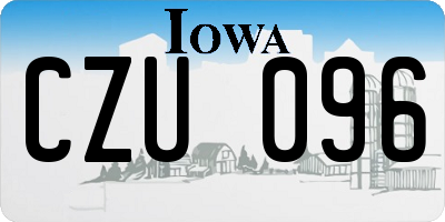 IA license plate CZU096