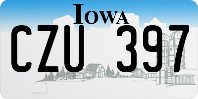 IA license plate CZU397