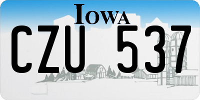 IA license plate CZU537