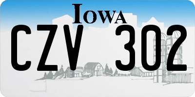 IA license plate CZV302
