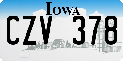 IA license plate CZV378