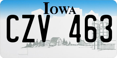IA license plate CZV463