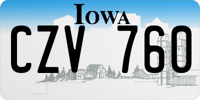 IA license plate CZV760