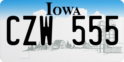 IA license plate CZW555