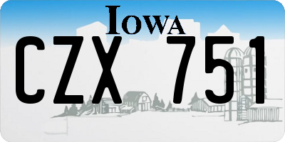 IA license plate CZX751