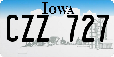 IA license plate CZZ727