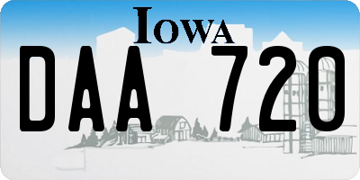 IA license plate DAA720
