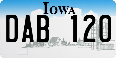 IA license plate DAB120