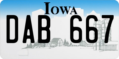 IA license plate DAB667