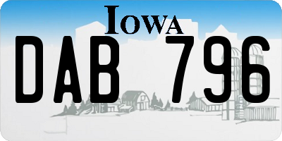 IA license plate DAB796