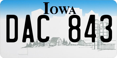 IA license plate DAC843