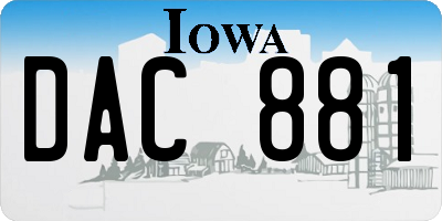 IA license plate DAC881