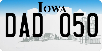 IA license plate DAD050