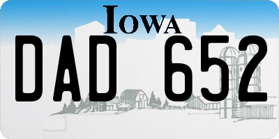 IA license plate DAD652