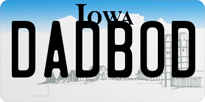 IA license plate DADBOD