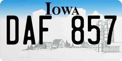 IA license plate DAF857