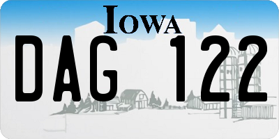 IA license plate DAG122