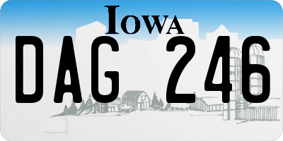 IA license plate DAG246