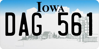 IA license plate DAG561