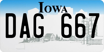 IA license plate DAG667