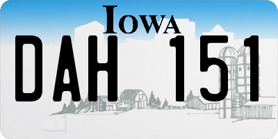 IA license plate DAH151