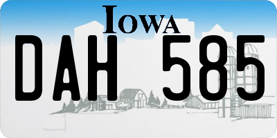 IA license plate DAH585