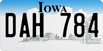 IA license plate DAH784