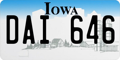 IA license plate DAI646