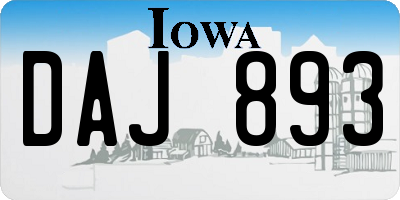 IA license plate DAJ893