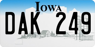 IA license plate DAK249