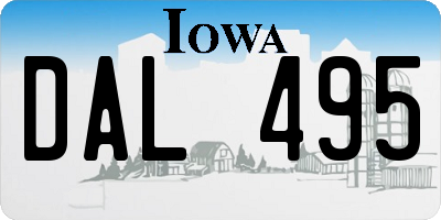 IA license plate DAL495