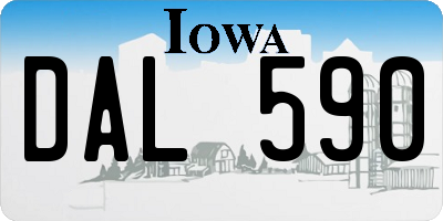 IA license plate DAL590