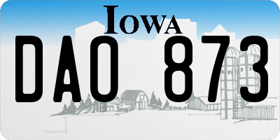 IA license plate DAO873