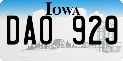 IA license plate DAO929