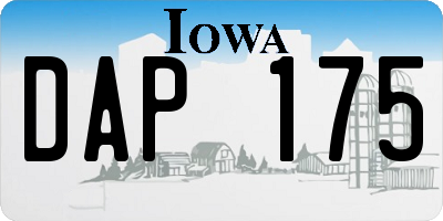 IA license plate DAP175